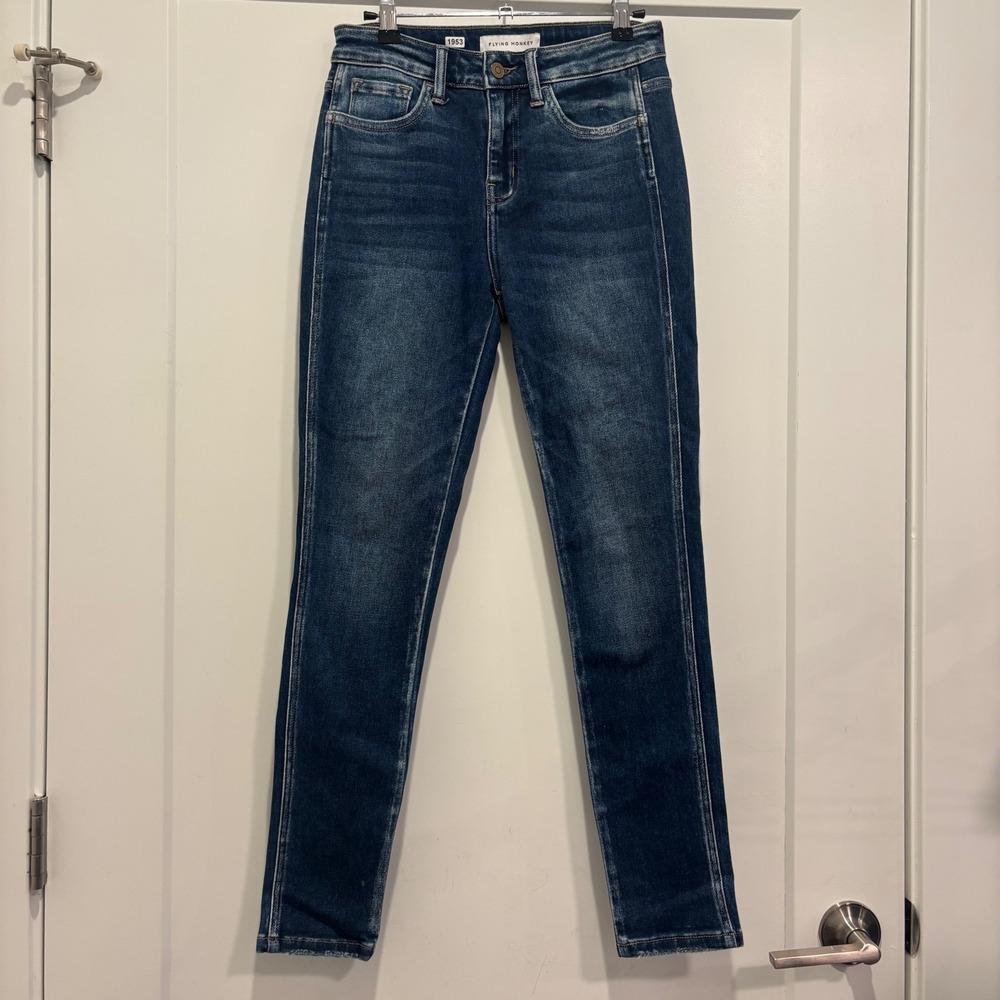 Flying Monkey Womens High Rise Skinny Jeans Dark Stretch Denim Y3899 Size 25